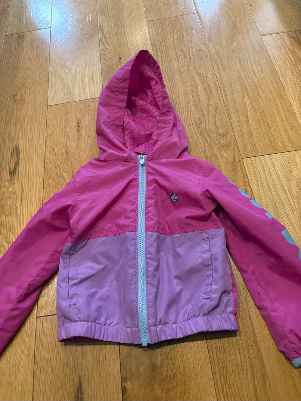 Nike Kids Colorblock Hooded Rain Jacket - Bright Pink & Mauve
